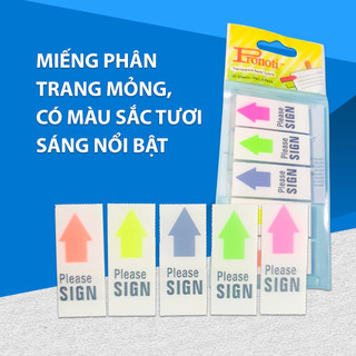 Giấy Note Please Sign Pronoti 45649 Nhựa 5 Màu – Giấy Nhớ Chỉ Mục Đánh Dấu Vị Trí Ký Tên Tiện Lợi