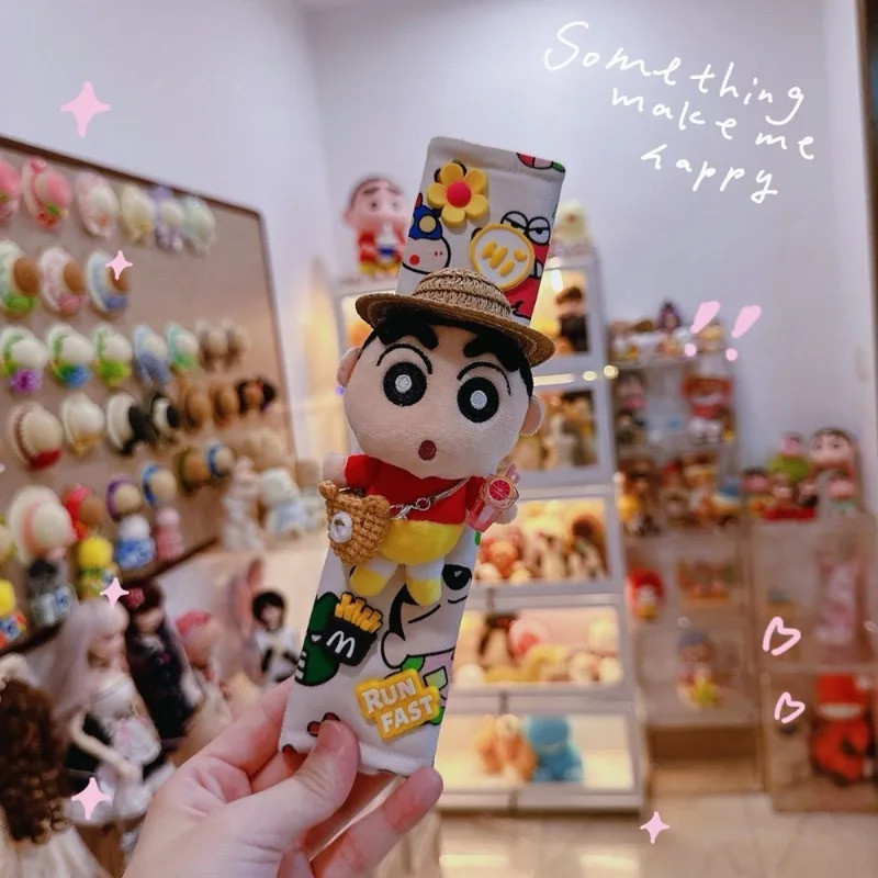 GHẾ XE BẢO VỆ BELT Mềm Chống Trầy Xước Đệm Crayon Shin Chan Tạo Kiểu Dây Đeo Thoải Mái Vỏ Chống Mài Mòn Thiết Thực Trang Trí Nội Thất Xe Phụ Kiện An Toàn