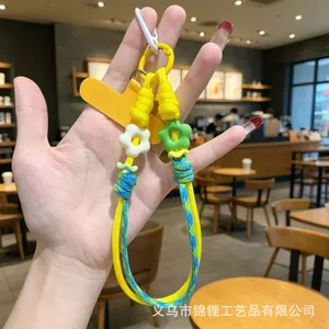 Dệt Tay Dopamine Nhiều Màu Sắc Dây Đeo Tay Điện Thoại Di Động Dây Chìa Khóa Túi Đồ Trang Trí Ngoài Trời Chống Mất Dây Nữ
