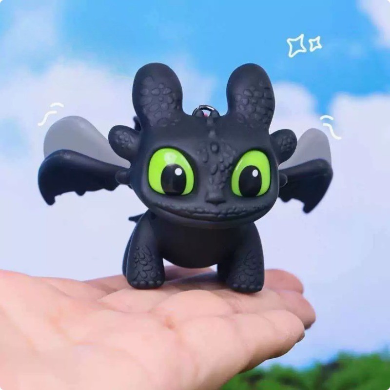Trang trí xe hơi Night Fury - Phong cách Kawaii, cánh lấp lánh, mang lại may mắn | Vật phẩm phong thủy, hộ mệnh cho tài