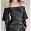Áo thun tay năm điểm dành cho nữ Phong cách mới Pure Desire Style Slim-fit Slimer Look Tính khí hơn Sọc phù hợp