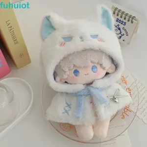 Quần áo búp bê Cotton FUHUIOT 10cm, Bộ đồ dễ thương Trang phục quần áo búp bê 20cm, Không có thuộc tính Quần áo búp bê Áo choàng sang trọng Trang phục Bộ quần áo búp bê màu xanh Quà tặng trẻ em