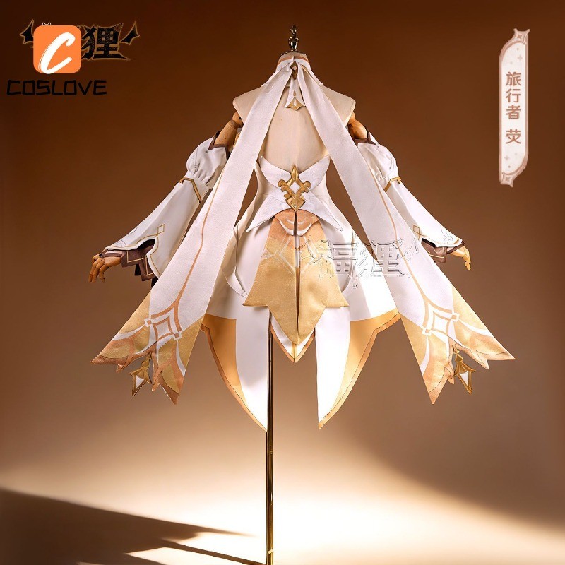 Genshin Tác Động Lumine Mới Trang Phục Hóa Trang Quần Áo Đầy Đủ Bộ Trang Phục Cho Bé Gái Váy Trắng Tay Dài Đảng Cosplay