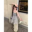 Milyfashion Màu Sắc Tương Phản Kẻ Sọc Khâu Váy Hai Cánh Ống Top Mùa Hè Mỏng Hơn Nhìn Rời Chữ a Hai Tay Y2K DY5J