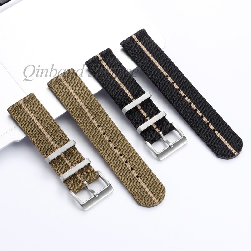 Dây đeo đồng hồ bằng vải Nylon 20mm 22mm Phát hành nhanh Dây đeo đồng hồ hải quân dệt Seiko Diver Black Bay Thể thao ngoài trời Vòng tay sọc thông thường dành cho nam nữ
