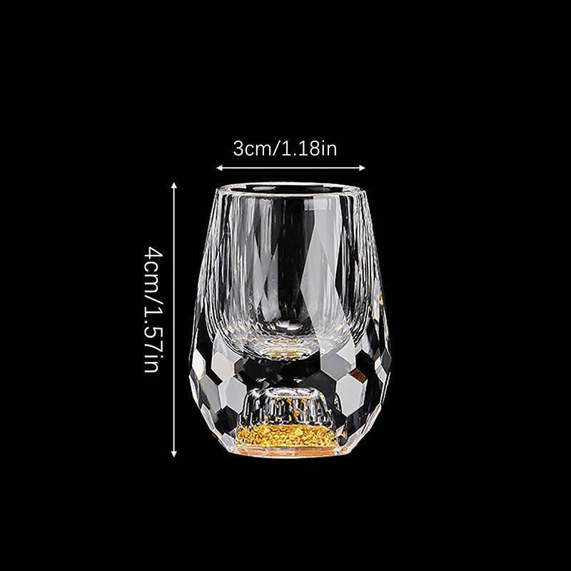 GHX Cốc thủy tinh pha lê sang trọng, đáy đôi vàng lá, dùng cho vodka/sake/shochu/trà, quà tặng cao cấp VN