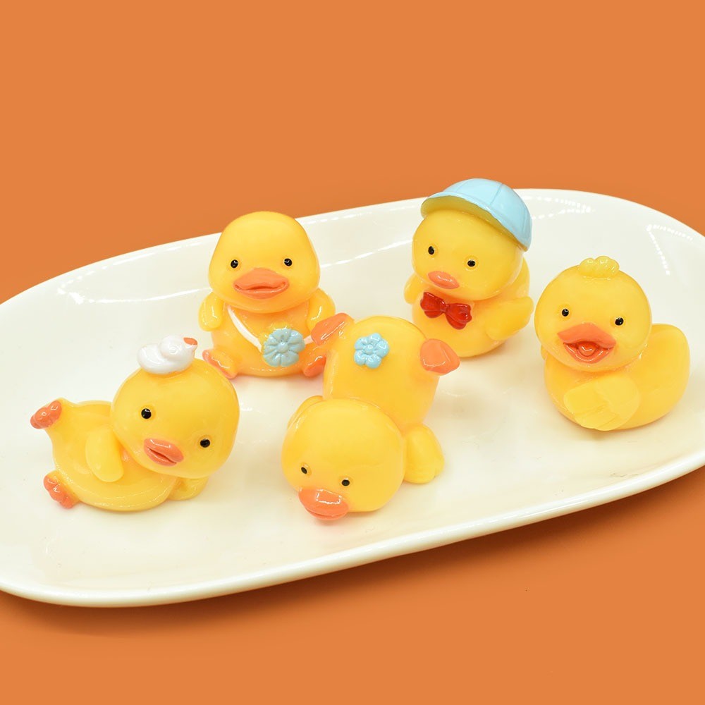 Set charm vịt vàng đứng size bự - Trang trí dép, trang trí bàn làm việc siêu cute dễ thương