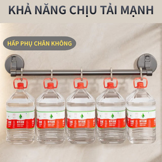 Giá treo khăn nhà tắm cốc hút hợp kim nhôm chống gỉ không khoan chịu lực dễ tháo lắp tiện dụng