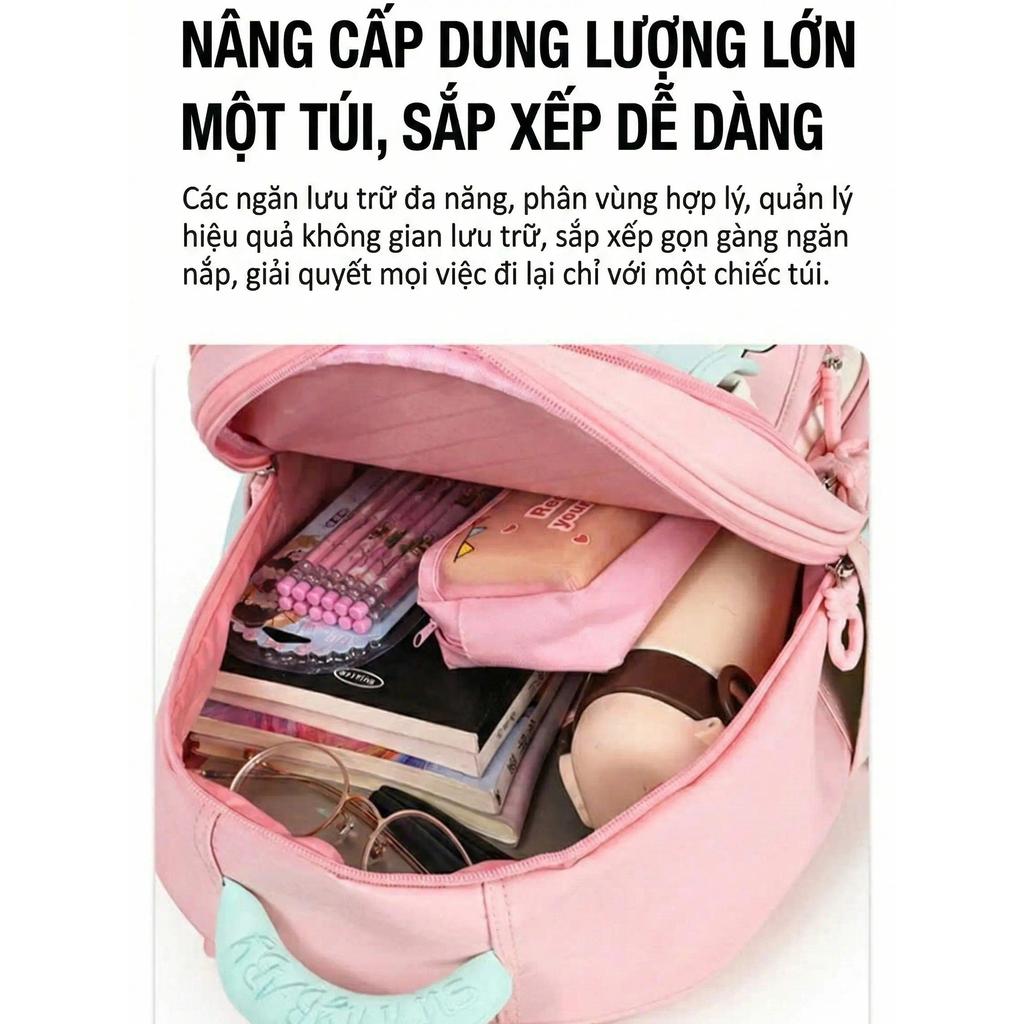 (TẶNG HỘP BÚT) Balo Gấu ALIEN Cao Cấp chống gù, chống nước, siêu nhẹ cho bé cấp 1- Kimbunshop90