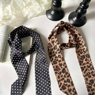 Nova-Khăn phụ kiện hoạ tiết Họa tiết da báo dáng dài dây turban màu quàng cổ hoặc mang đai quần dễ phối đồ cho nữ