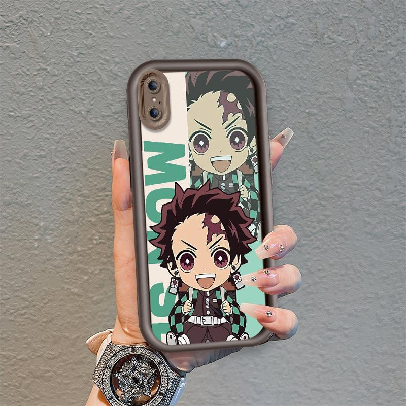 Áp dụng cho iPhone X XR XS Max Phim hoạt hình xu hướng silicon Vỏ điện thoại mềm TPU Demon Slayer Angel Eye Ốp lưng chống sốc