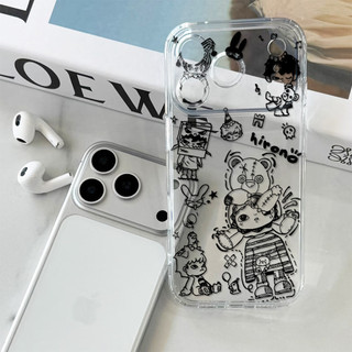 Bản phác thảo nét đen trắng Hirono ỐP đIệN ThoạI Cho IPhone 17 15 14 13 12 11 Promax, XR XS MAX 16PRO 16 Plus ốP Silicon