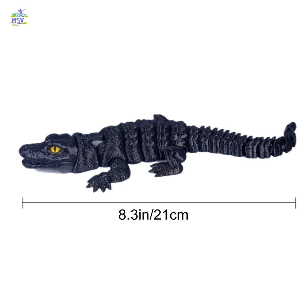 Đồ chơi cá sấu khớp nối in 3D - Trang trí bàn làm việc bò sát linh hoạt cho văn phòng tại nhà