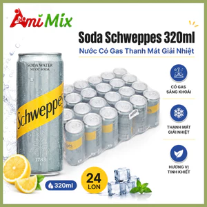 Két 24 Lon Nước Soda Schweppes 320ml Không Đường