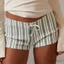 MAPLEPOET-Quần short dây rút dành cho nữ Quần short Mini sọc thấp cho kỳ nghỉ đi biển mùa hè