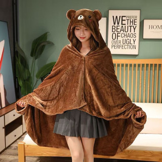 Chăn choàng có mũ hình cute Naha  – Chăn giữ ấm mùa đông siêu mềm mịn, đa năng dùng tại nhà hoặc văn phòng