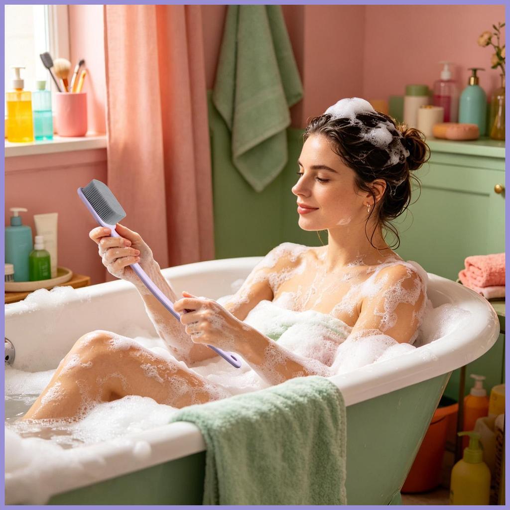 Máy chà lưng vòi hoa sen Tay cầm dài Bàn chải tắm toàn thân Bàn chải tắm cho gia đình Phòng tắm Spa Phòng tập thể dục Khách sạn thói quen hàng ngày mueadsyvn
