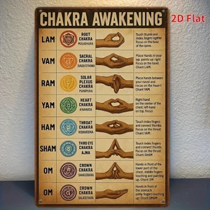 CIFbuy 7 Luân xa Trang trí nghệ thuật treo tường Yoga Thiền Quà tặng Dấu hiệu kim loại tinh thần