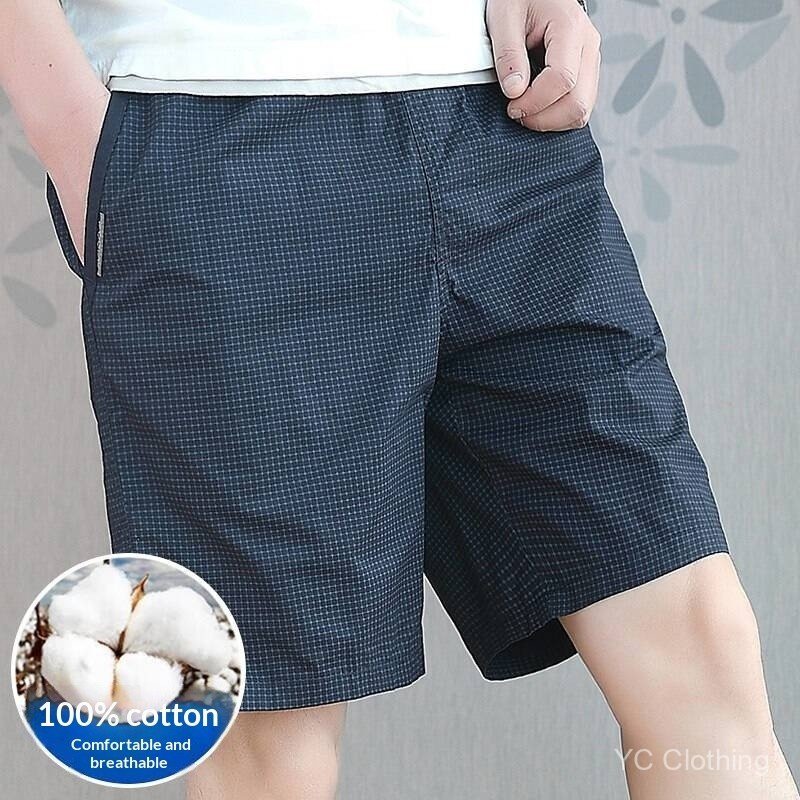 Quần short cotton cotton nguyên chất, dáng rộng vừa vặn co giãn nhẹ và nhiều túi, mát mẻ cho mùa hè, thích hợp để chạy bộ hàng ngày và mặc ở nhà I7QK