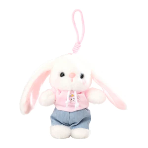 < Pluscloth > Móc khóa sang trọng hình chú thỏ lông tơ dễ thương có hoa Tulip – Túi thỏ nhỏ mềm mại Mặt dây chuyền ba lô quyến rũ Vòng chìa khóa nhồi bông đáng yêu Quà tặng cho bé gái Đông Nam Á Thỏ dễ thương Nhồi bông