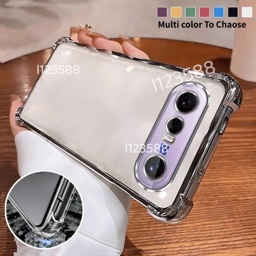 Ốp điện thoại bảo vệ trong suốt bốn góc mạ điện cho Vivo X300 FE 5G X300FE 5G 2026 VivoX3000FE