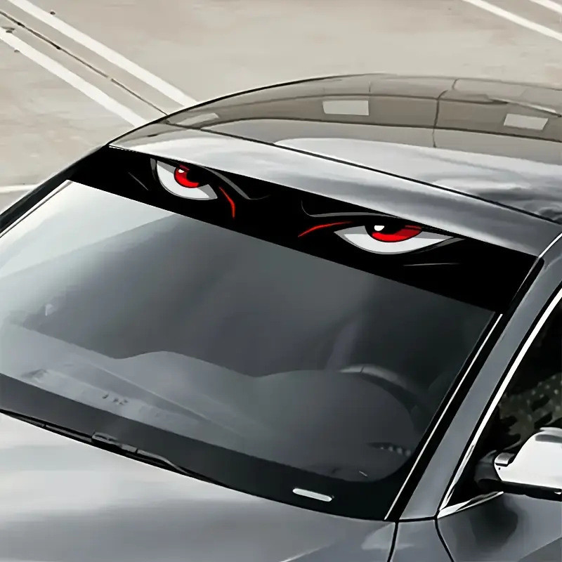 XE WINDSHIELD EYE STICKER 1Pc Chống Trầy Xước Chống Thấm Nước Tự Dính Họa Tiết Sống Động Dễ Dàng Dán Kiểu Dáng Bên Ngoài Có Thể Tháo Rời Phụ Kiện Trang Trí Tự Động