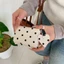 Ví chấm bi ba lần FUHUIOT, Hộp đựng thẻ PU đa chức năng ngọt ngào, Mặt dây chuyền trái tim ngọt ngào Khe cắm nhiều thẻ Ví đựng tiền xu di động Du lịch