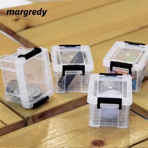 Hộp lưu trữ Mini MARGREDY, Hộp đựng đồ gia dụng đa chức năng bằng nhựa, Hộp đựng đồ lặt vặt để bàn trong suốt tiện lợi tại nhà