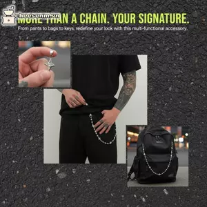 Cheenm Đính Hạt Hip Hop Eo Dây Xích Vintage Ngôi Sao Bốn Cánh Pha Lê Quần Trang Sức Để Mặc Hàng Ngày Thanh Thiếu Niên VN