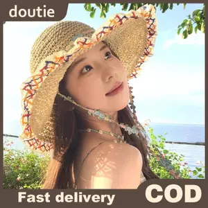 Doutie Nữ Mùa Hè Mũ Rơm Vành Rộng UV Bảo Vệ Mũ Chống Nắng Có Thể Gập Lại Cho Bãi Biển Dã Ngoại VN