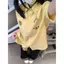 Áo sơ mi ngắn tay kẻ sọc vàng Nhật Bản dành cho nữ Áo sơ mi dáng rộng mùa hè