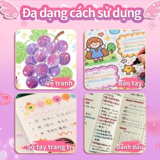 Bút dạ màu acrylic marker 24/96 màu cao cấp tươi sáng 2 đầu tươi sáng dùng trên nhiều chất liệu