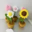 Thành Phẩm Phong Cách Mini Giả Hoa Handmade Len Đan Móc Mini Bó Hoa Trang Trí Xe Móc Bó Hoa