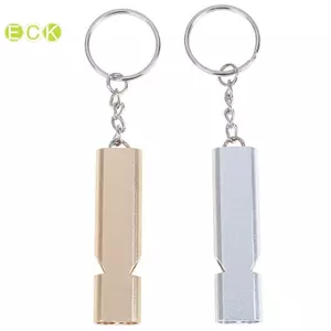 Còi sinh tồn khẩn cấp bằng nhôm hợp kim Công cụ đi bộ đường dài cắm trại ngoài trời W / Móc khóa Đẹp