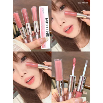 Sản phẩm chính hãng chính hãng!Mistine Mistine Mistine Hai Đầu Son Bóng Son Bóng Gương Khỏa Thân Bóng Nước Son Môi Dầu Môi Phong Cách Hàn Quốc