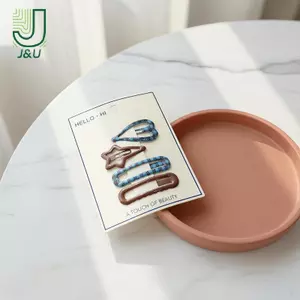 Bộ 4 Kẹp Tóc Retro Morandi BB Kẻ Sọc Chống Trượt Hàng Ngày Bên Nổ Kẹp Tóc Cho Nữ Và Bé Gái Phụ Kiện Thời Trang An Toàn