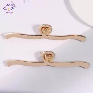 HFTOY Kim Loại Xoay Lo Túi Phần Cứng Hình Trái Tim DIY Bền Túi Dệt Xoắn Lo Xoay Lo Màu Vàng Túi Khóa Phụ Kiện ~