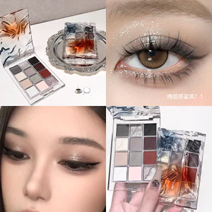 Gege bear Water Wave Color Eyeshadow Palette Trang điểm phong cách Hàn Quốc Mười hai màu Nhiều màu Dòng phấn mắt mờ hàng ngày Trang điểm 6.1 FNO3