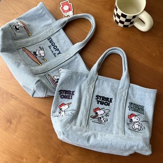 Túi vải Canvas dễ thương thêu Snoopy phong cách Nhật Bản