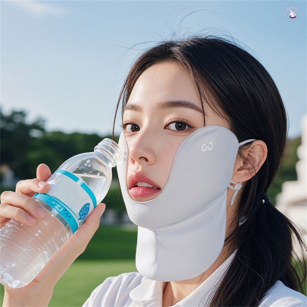 Mặt nạ bảo vệ mặt trời bằng lụa băng cho nữ UPF50 + UV Bảo vệ cổ cho chơi gôn đi xe đạp ngoài trời