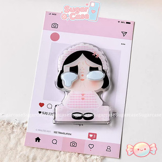 Thời trang Hoạt hình dễ thương Crybaby Giá đỡ điện thoại Ba chiều Cô gái di động Cô gái mát mẻ Giá đỡ gấp
