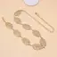 PNPIA- Thời Trang Đơn Giản Openwork Lá Trang Trí Dây Xích Thắt Lưng Mỏng Dây Xích Nữ Trang Trí Dây Thắt Lưng Đầm Kim Loại Trang Sức Phụ Kiện