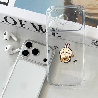Hachiware & Usagi chơi đàn ghi-ta ỐP đIệN ThoạI Cho IPhone 17 16PRO 15Plus 14 13 12 11 Promax XR XSMAX ốP Silicon TPU Mề