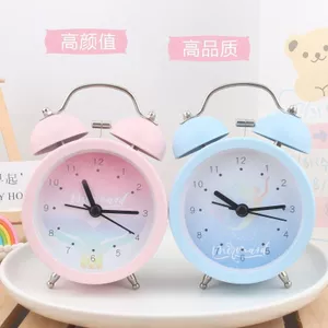 Cô Gái Trái Tim Kim Loại Đồng Hồ Báo Thức Dễ Thương Trẻ Em Học Sinh Sử Dụng Siêu To Đồng Hồ Giọng Nói Đơn Giản Tắt Tiếng Đồng Hồ Đầu Giường 6.3