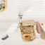 Cốc nước súc miệng hoạt hình dễ thương mới Giá đỡ bàn chải đánh răng bằng nhựa trong suốt có tay cầm cho phòng tắm trẻ em