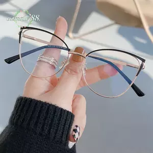Kính mắt vuông CATMALLER88, Kính chống ánh sáng xanh bảo vệ mắt bằng kim loại, Kính mắt quang học siêu nhẹ chặn màu xanh thoải mái dành cho nam nữ