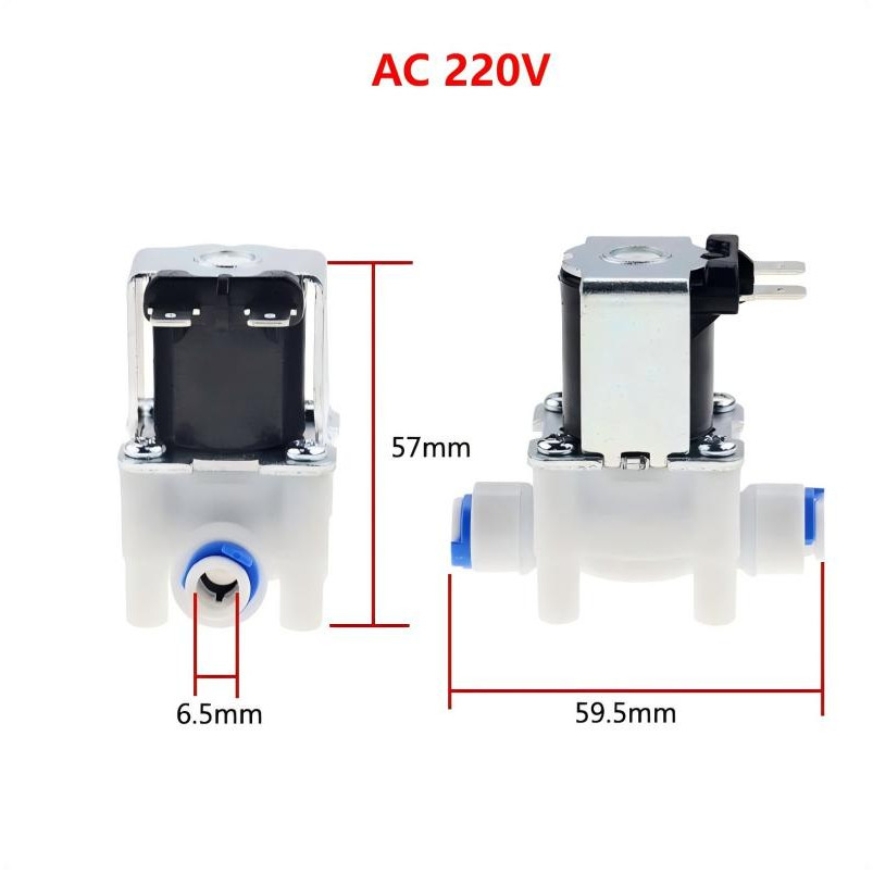 Van Điện Từ Nước 12VDC 220VAC Thường Đóng Có Áp Phi 13 Phi 21 Phi 27 Ren Ngoài