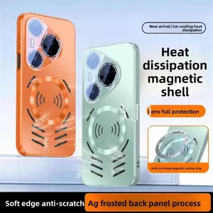 YJD Ốp Lưng Cho Huawe Pura 80 Pro Pura70 Pro 70Pro + Mẫu Mới AG Matte Back Panel Bảo Vệ Ống Kính Từ Tính Tản Nhiệt Thu Hút Từ Tính Vỏ Điện Thoại Chống Rơi