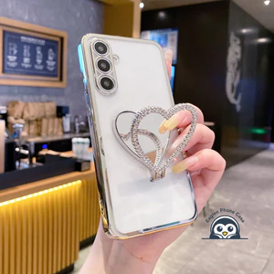 Ốp điện thoại hình trái tim dễ thương cho Redmi Note 15 14 14S 13 12 Turbo 11 11T Pro Plus 11S 10 10S 9 9T 9S Pro Max Lite 8 5G 4G Vỏ khung mạ trong suốt sang trọng Vỏ mềm