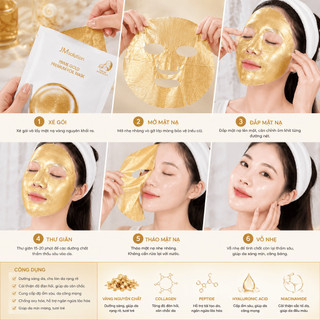 [Giá hủy diệt] Mặt Nạ Vàng 24k Cấp ẩm, Giảm Nếp Nhăn JM Solution Prime Gold Premium Foil Mask 35ml (1 miếng) Heri Skin